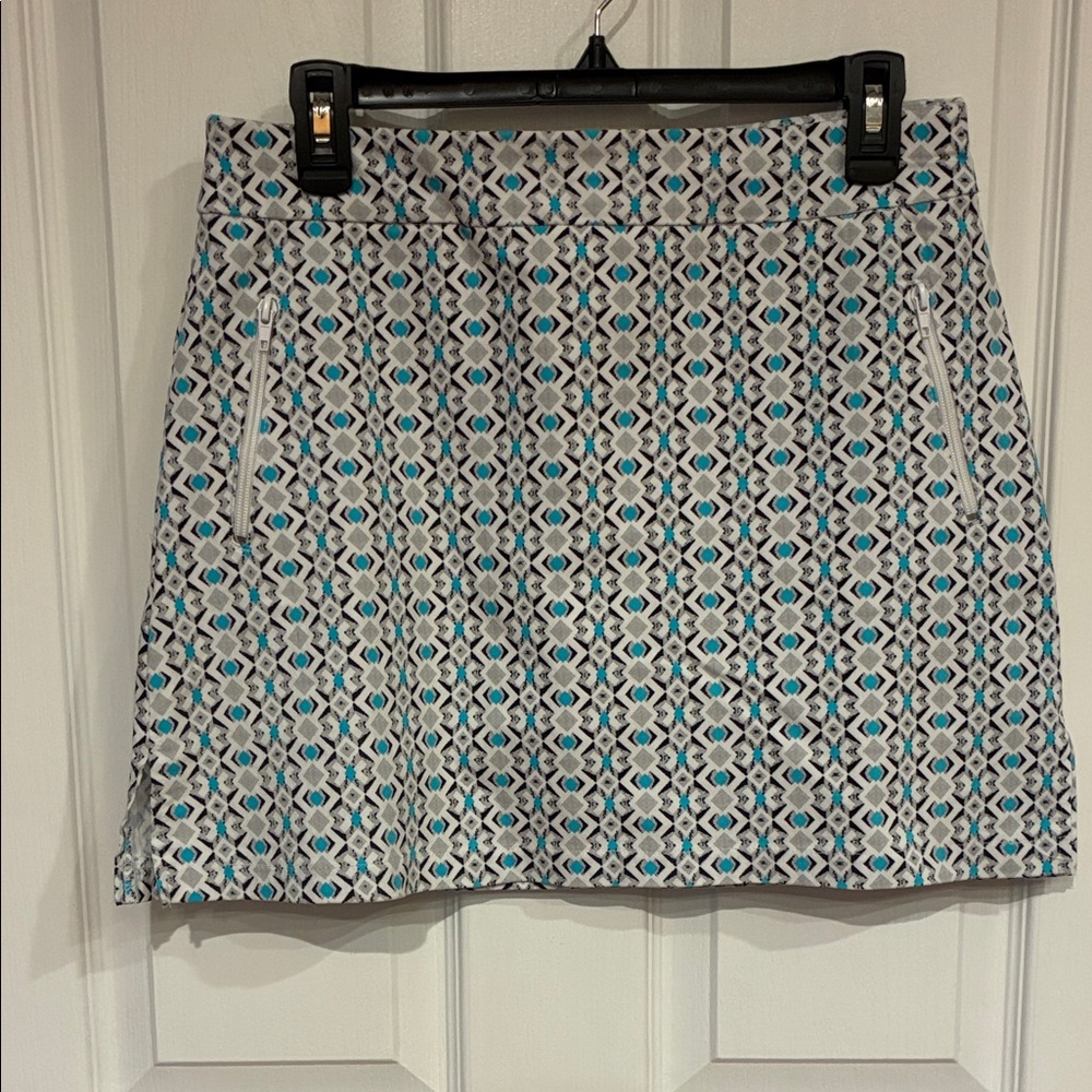 Ruby Rd. Blue and Gray Mini Skirt